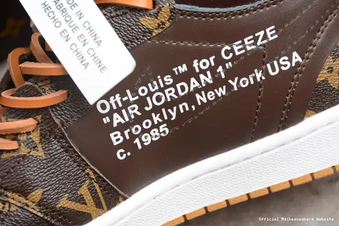 Official Maikesneakers Off-Louis 1 AJ1 OW x Jordan AQ0818-158 Air 0415